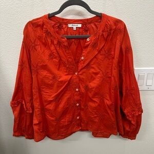 Madewell orange blouse
